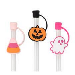 Halloween Boo Straw Topper Set